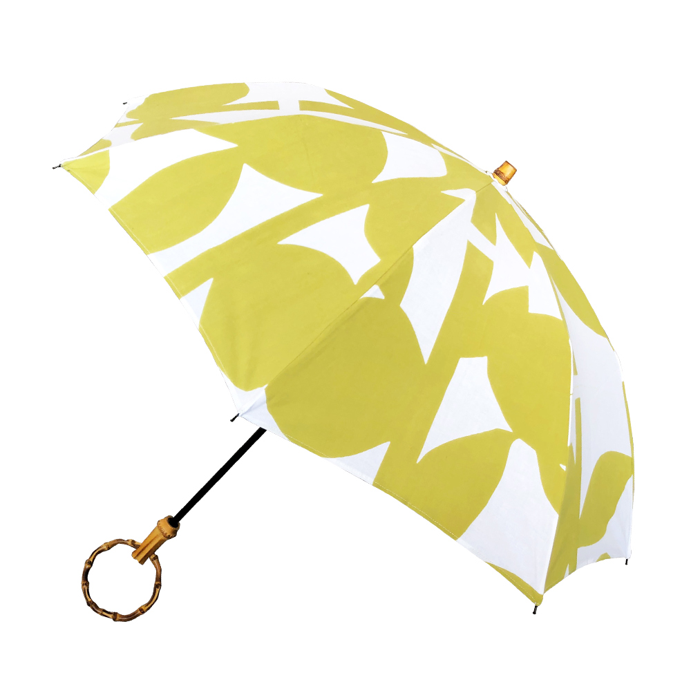 折り畳み日傘 晴雨兼用 / 注染浴衣地 leaf yellow