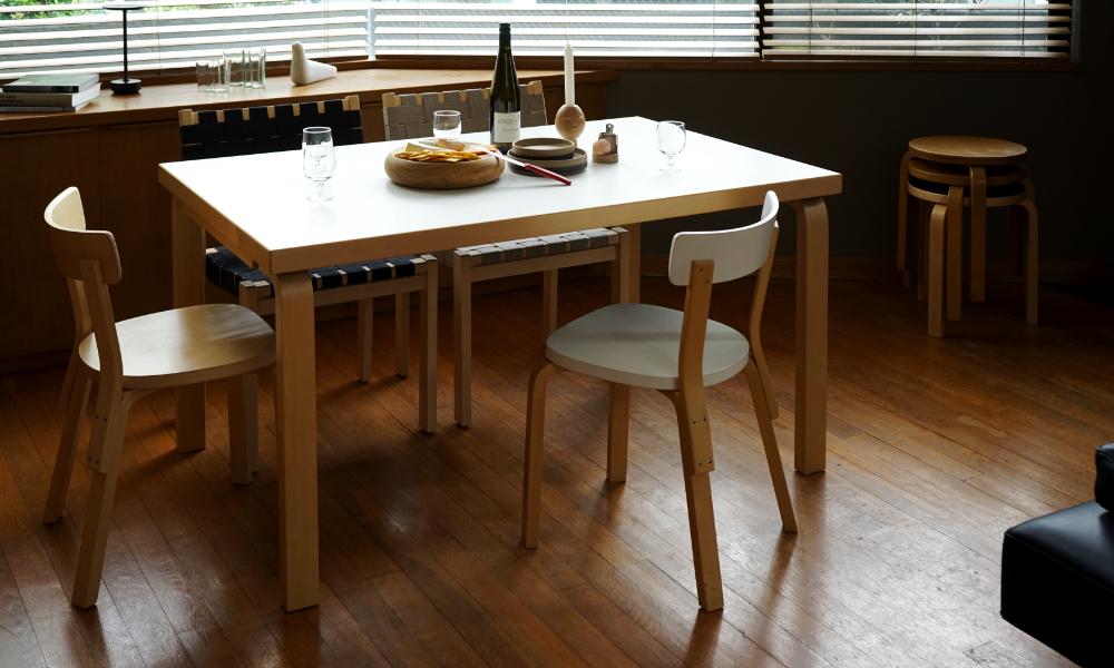 82Aテーブル アアルトテーブル / ホワイトラミネート W150×D85cm 