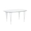 スーパー楕円テーブル B612  W150×D100cm / ホワイト×ホワイトレッグ