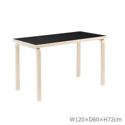 80Aテーブル アアルトテーブル / ブラックリノリウム W120×D60cm