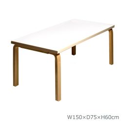 81Aテーブル 子ども用 W150×D75×H60cm / ホワイトラミネート