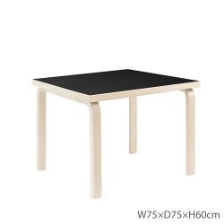 81Cテーブル 子ども用 アアルトテーブル / ブラックリノリウム W75×D75×H60cm