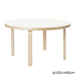 90Aテーブル 子ども用 φ100×H60cm / ホワイトラミネート
