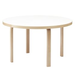 テーブル91 / ホワイトラミネート φ125×72cm 