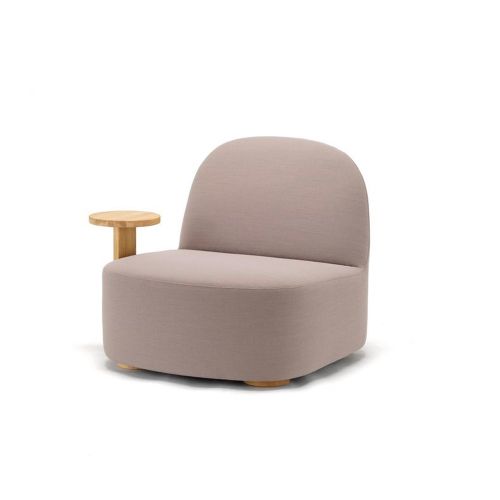 ポーラーラウンジチェア L ウィズサイドテーブル Polar lounge chair L with side table/ピュアオーク/スティールカットトリオ3