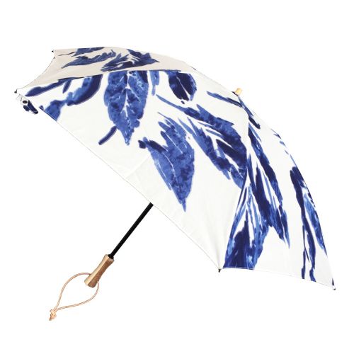 折り畳み傘 晴雨兼用 / 手捺染 folding / botanical blue / 50cm (Breezy blue)