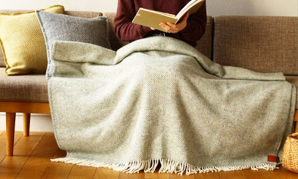 ウールスロー 130x200cm / グースアイ グレー / クリッパン